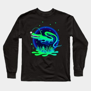 Strange World Weird Crocodile Under Sea water Long Sleeve T-Shirt